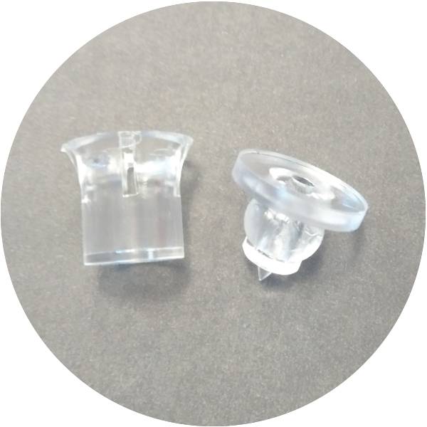 Ménsulas, sujetavidrios: Sujeta vidrio Plástico transparente 3/16